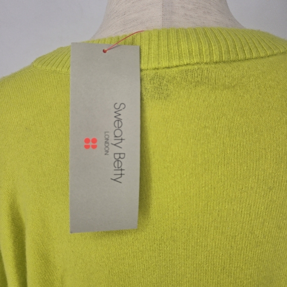 Sweaty Betty Cashmere Blend Jumper – Acid Yellow, Size XL NWT - Picture 8 of 11